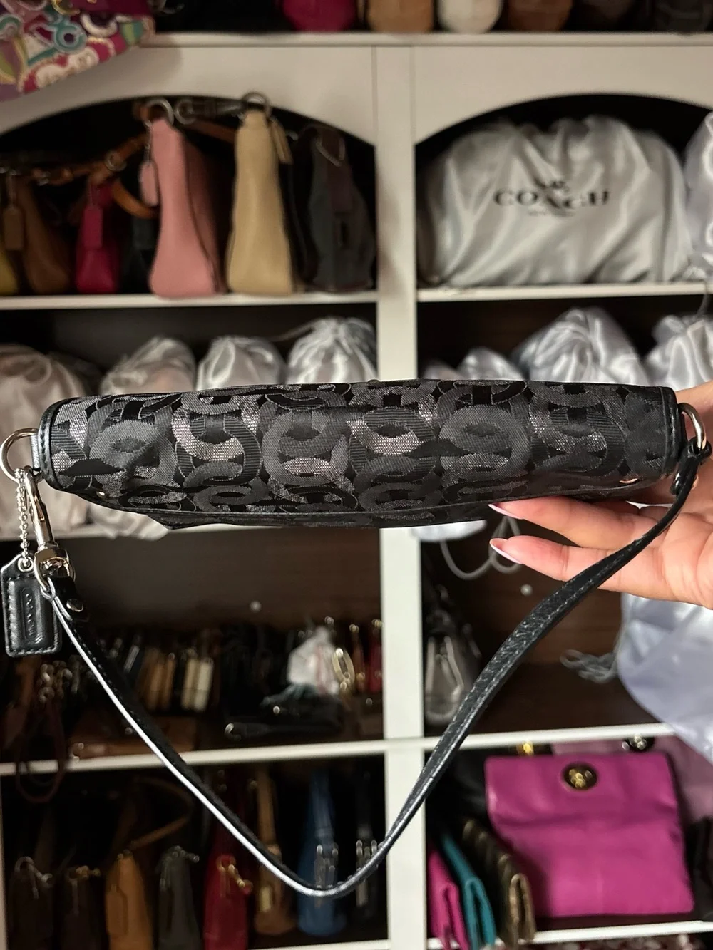 ⛓️‍💥⛓️Y2K COACH Kristin Optic Chainlink Art Large Wristlet Mini Bag⛓️⛓️‍💥